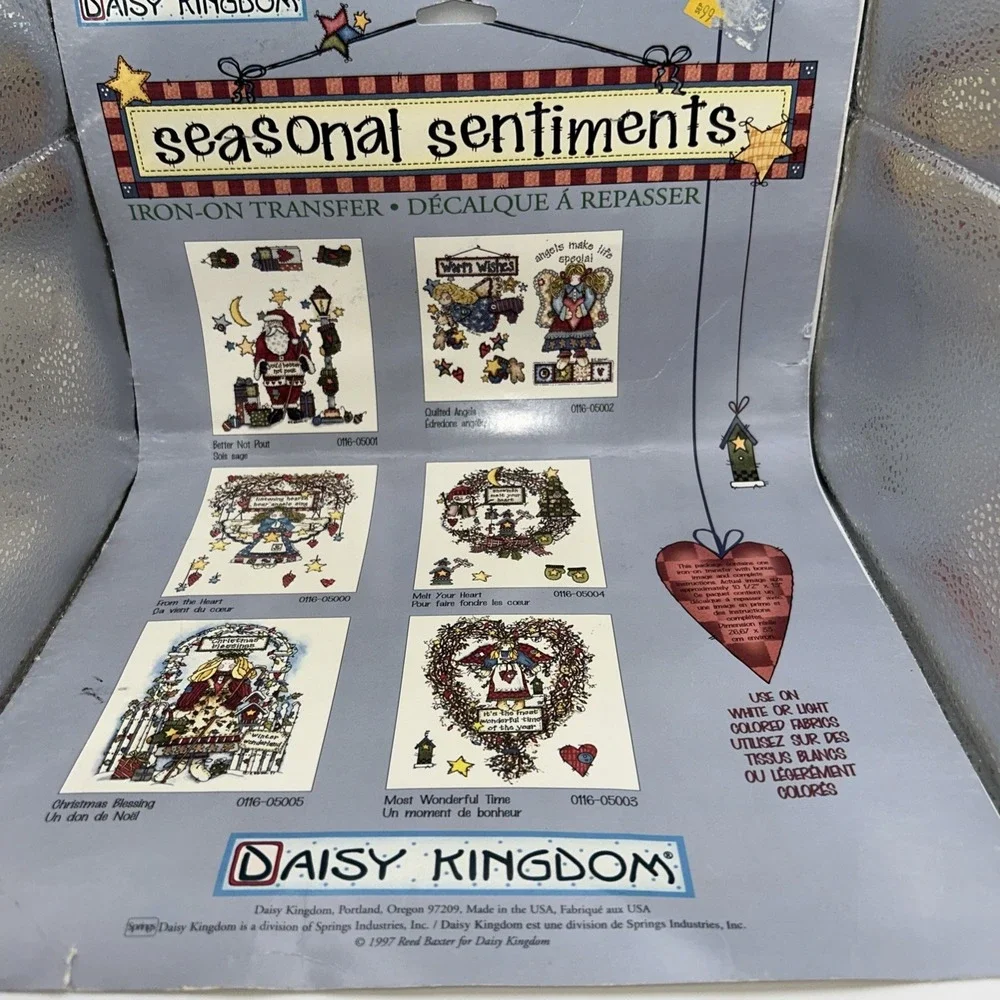Daisy Kingdom Seasonal Sentiments Iron On Transfer‎ 1997 Wonderful Time